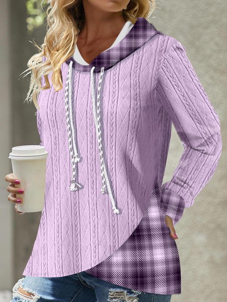 Loose Plaid Cotton-Blend Casual Hoodie, Purple, Sweatshirts & Hoodies
Loose Plaid Cotton-Blend Casual Hoodie, Purple, Sweatshirts & Hoodies