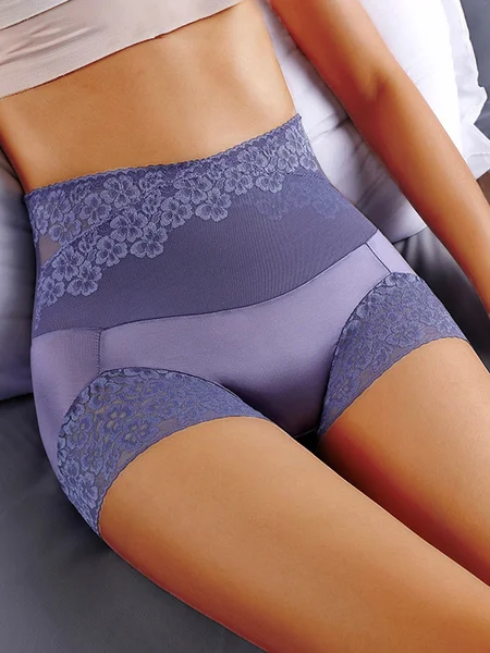 

Woman Comfort Lace High Elastic High Waist Panty, Gray purple, Underwear