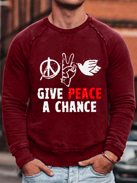 Men's GIVE PEACE A CHANCE Text Letters Casual Loose Sweatshirt, Red, Hoodies&Sweatshirts
Men's GIVE PEACE A CHANCE Text Letters Casual Loose Sweatshirt, Red, Hoodies&Sweatshirts