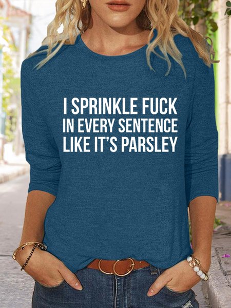 Women's Sarcastic Funny Letters Casual Shirt, Blue, Long sleeves
Women's Sarcastic Funny Letters Casual Shirt, Blue, Long sleeves