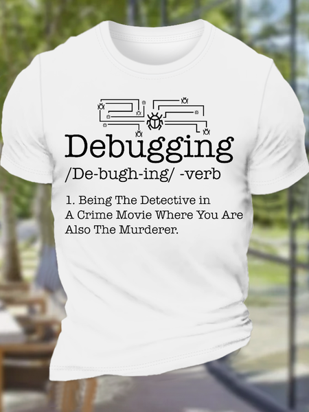 Men's Nerd Debugging Programming Cotton Text Letters Casual T-Shirt, White, T-shirts
Men's Nerd Debugging Programming Cotton Text Letters Casual T-Shirt, White, T-shirts