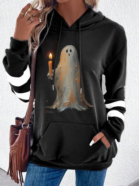 Casual Loose Hoodie Halloween Hoodie, Black, Sweatshirts & Hoodies