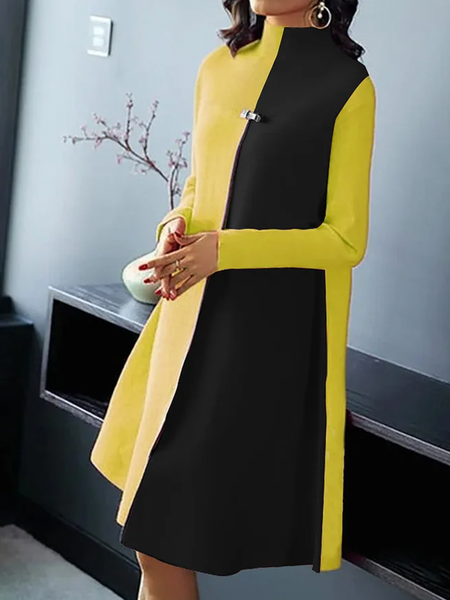 Plus Size High Elasticity Elegant Loose Color Block Long Sleeve Stand Collar Dress, As picture, Plus Dresses
Plus Size High Elasticity Elegant Loose Color Block Long Sleeve Stand Collar Dress, As picture, Plus Dresses