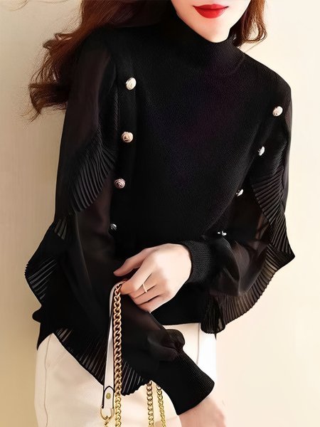 Urban Regular Fit Turtleneck Daily Sweater, Black, Pullovers