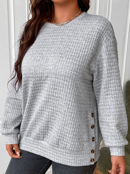 Plus Size Loose Casual Crew Neck Plain Sweatshirt, Gray, Hoodies & Sweatshirts
Plus Size Loose Casual Crew Neck Plain Sweatshirt, Gray, Hoodies & Sweatshirts