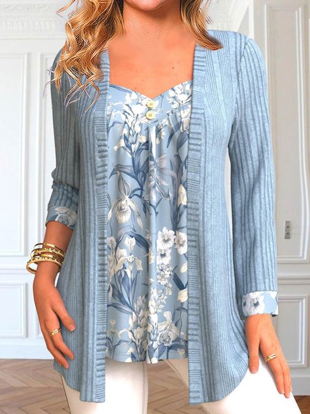 Square Neck Casual Loose Ruched Mock Two-Piece Shirt, Blue, Shirts & Blouses
Square Neck Casual Loose Ruched Mock Two-Piece Shirt, Blue, Shirts & Blouses