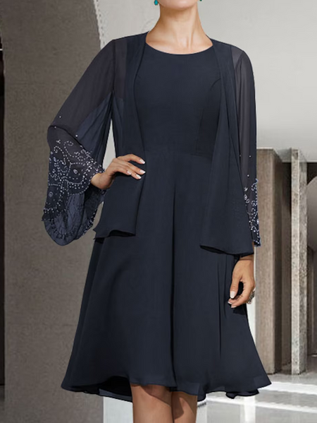 Regular Fit Others Elegant Flare Sleeve Two-Piece Set, Dark blue, Party Dresses
Regular Fit Others Elegant Flare Sleeve Two-Piece Set, Dark blue, Party Dresses