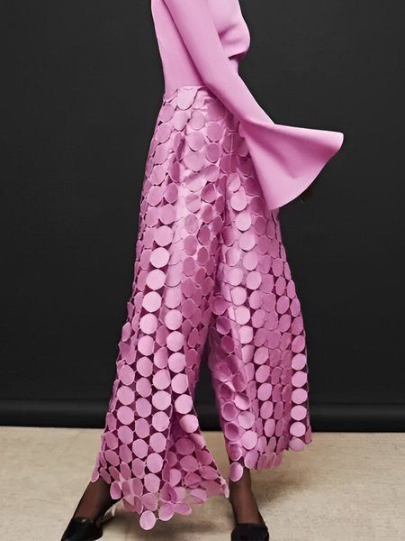Plain Regular Fit Elegant Pants, Pink, Pants
