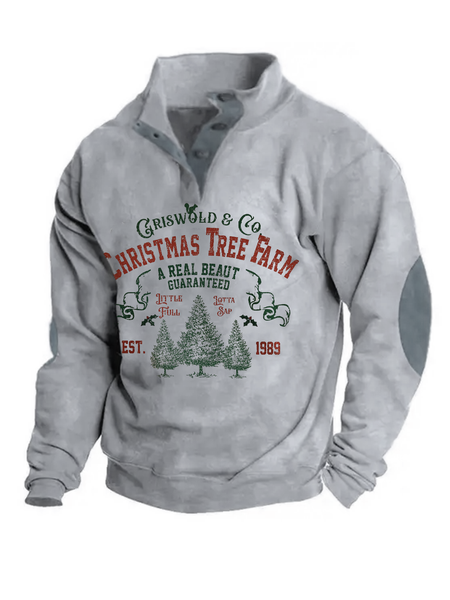 Christmas Movie Retro Pullover Sweatshirt, Gray, Hoodies&Sweatshirts