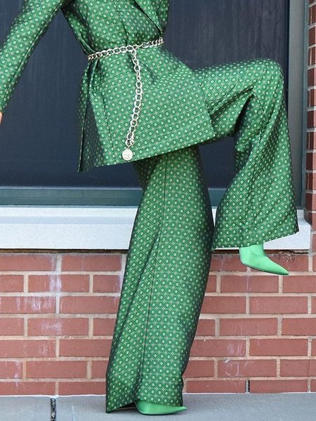 Abstract Urban Regular Fit Fashion Pants, Green, Pants