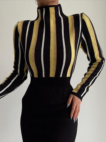 Plus Size Striped Turtleneck Tight Urban Long Sleeve Sweater, As picture, Plus Tops
Plus Size Striped Turtleneck Tight Urban Long Sleeve Sweater, As picture, Plus Tops