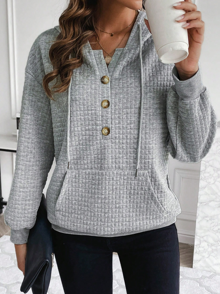 Casual Plain Knitted Plaid Texture Loose Hooded Sweater, Gray, Sweatshirts & Hoodies
Casual Plain Knitted Plaid Texture Loose Hooded Sweater, Gray, Sweatshirts & Hoodies