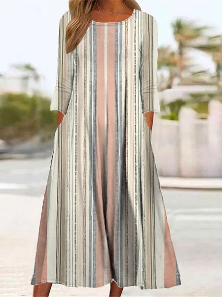 Crew Neck Loose Casual Dress, Khaki, Dresses
Crew Neck Loose Casual Dress, Khaki, Dresses