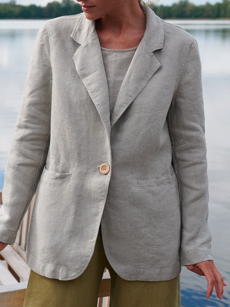 Women's Casual Shawl Collar Regular Fit Blazer, Apricot, Outerwear