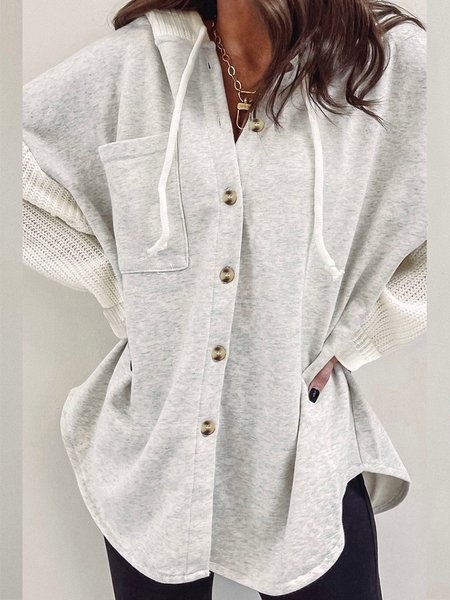 Hoodie Casual Buttoned Loose Jacket, Light gray, Jackets
Hoodie Casual Buttoned Loose Jacket, Light gray, Jackets