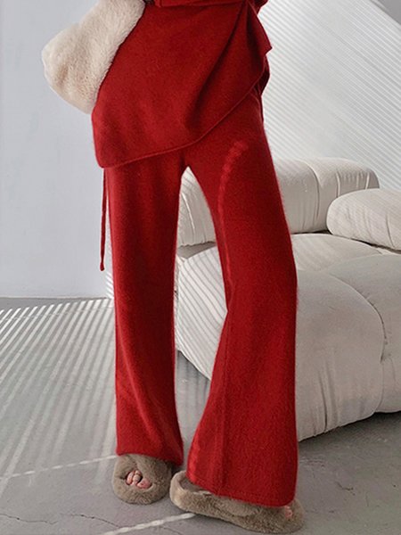 Urban Regular Fit Acrylic Fashion Pants, Red, Pants