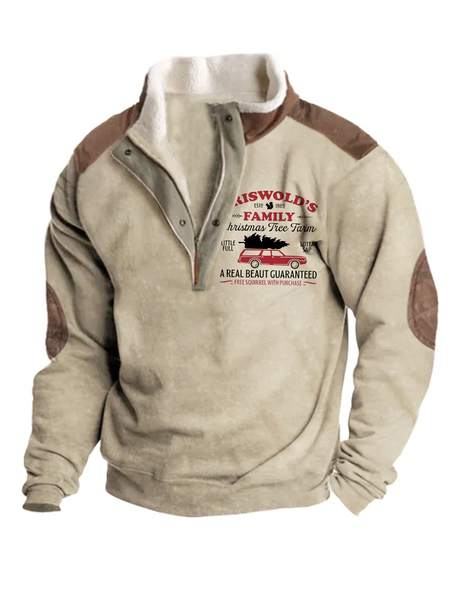 Christmas Film And Television Alphabet Pullover Sweatshirt, Khaki, Hoodies&Sweatshirts