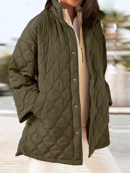 Women's Simple Plain Shawl Collar Jacket, Army green, Outerwear