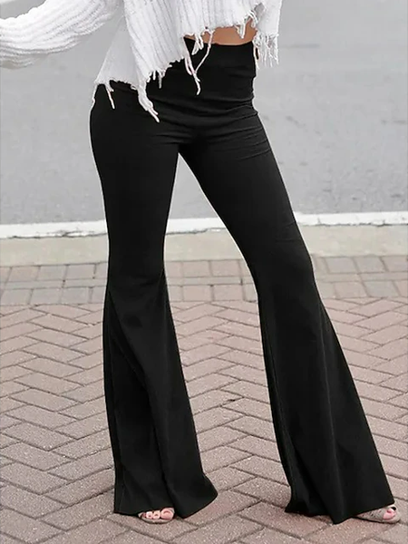 Pocket Stitching Casual Loose Fashion Pants, Black, Pants