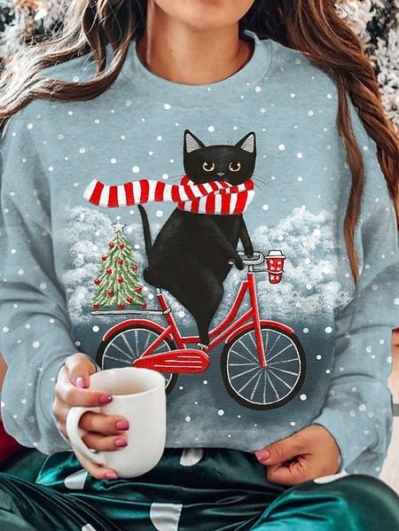 Crew Neck Casual Loose Christmas Tree Sweatshirt, Light blue, Sweatshirts & Hoodies
Crew Neck Casual Loose Christmas Tree Sweatshirt, Light blue, Sweatshirts & Hoodies