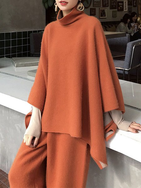 Long Sleeve Urban Turtleneck Plain Sweater, Orange, Pullovers 
Long Sleeve Urban Turtleneck Plain Sweater, Orange, Pullovers
