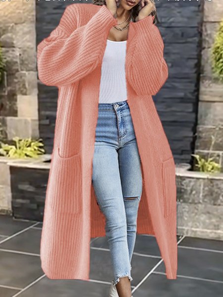 

Plain Wool/Knitting Casual Others Cardigan, Pink, Sweaters & Cardigans