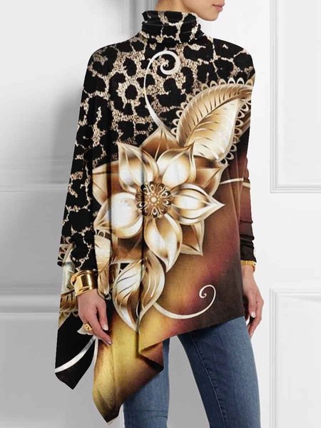 Turtleneck Long Sleeve Abstract Asymmetric Regular Micro-Elasticity Loose Shirt For Women, Color10, Blouses
Turtleneck Long Sleeve Abstract Asymmetric Regular Micro-Elasticity Loose Shirt For Women, Color10, Blouses