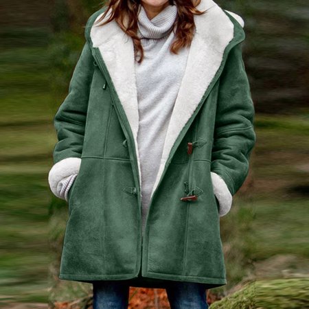 Casual Loose Teddy Jacket, Lightgreen, Outerwear