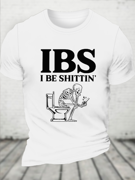 Cotton IBS I Be Shitting' Casual Text Letters Crew Neck T-Shirt, White, T-shirts
Cotton IBS I Be Shitting' Casual Text Letters Crew Neck T-Shirt, White, T-shirts