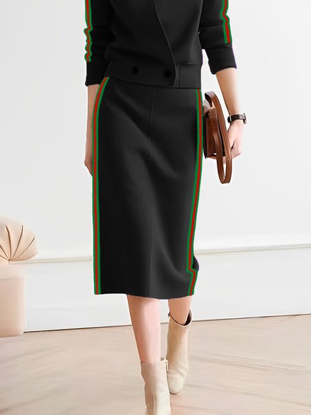 Regular Fit Urban Color Block Midi Skirt, Black, Skirts
Regular Fit Urban Color Block Midi Skirt, Black, Skirts