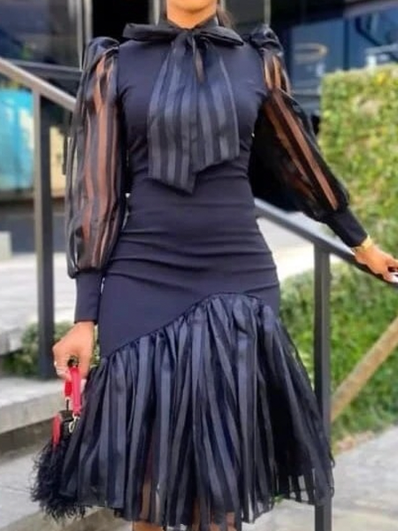Medium Elasticity Elegant Tight Stand Collar Long Sleeve Plain Midi Dress, Black, Mini Dresses
Medium Elasticity Elegant Tight Stand Collar Long Sleeve Plain Midi Dress, Black, Mini Dresses