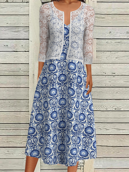 Women Geometric V Neck Short Sleeve Comfy Casual Lace Coat With Skirt Two-Piece Set, Blue, Sets
Women Geometric V Neck Short Sleeve Comfy Casual Lace Coat With Skirt Two-Piece Set, Blue, Sets