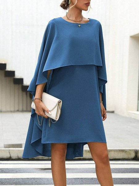 Women Plain Crew Neck Half Sleeve Comfy Casual Short Dress, Purplish blue, Dresses
Women Plain Crew Neck Half Sleeve Comfy Casual Short Dress, Purplish blue, Dresses