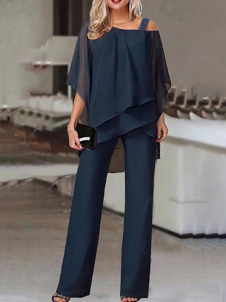 Women's Plain Holiday Going Out Two Piece Set Half Sleeve Casual Summer Top With Pants Matching Set, Navy blue, Suit Set
Women's Plain Holiday Going Out Two Piece Set Half Sleeve Casual Summer Top With Pants Matching Set, Navy blue, Suit Set