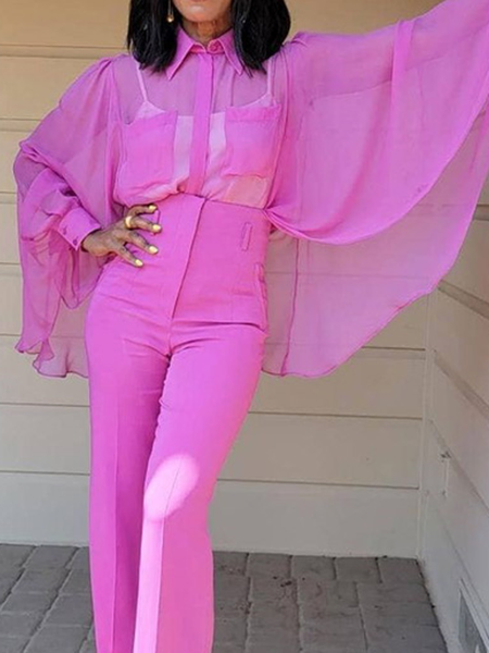 Elegant Loose Shirt Collar Long Sleeve Plain Blouse, Rose red, Blouses and Shirts 
Elegant Loose Shirt Collar Long Sleeve Plain Blouse, Rose red, Blouses and Shirts