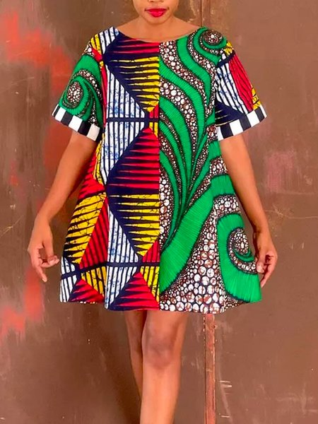 Abstract Loose Vacation Short Sleeve Mini Dress With No Belt, As picture, Mini Dresses
Abstract Loose Vacation Short Sleeve Mini Dress With No Belt, As picture, Mini Dresses