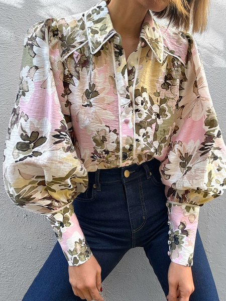 Floral Loose Shirt Collar Long Sleeve Urban Blouse, As picture, Blouses and Shirts
Floral Loose Shirt Collar Long Sleeve Urban Blouse, As picture, Blouses and Shirts
