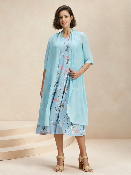 Women Floral Crew Neck Long Sleeve Comfy Casual Coat With Skirt Two-Piece Set, Light blue, Sets
Women Floral Crew Neck Long Sleeve Comfy Casual Coat With Skirt Two-Piece Set, Light blue, Sets