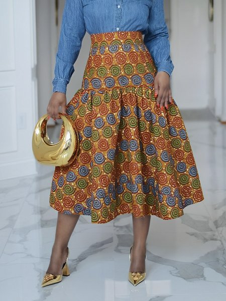 Midi Urban Plain Regular Fit Skirt, As picture, Skirts