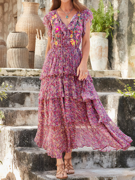 Women Abstract V Neck Sleeveless Comfy Vacation Embroidery Maxi Dress, Purple, Maxi
Women Abstract V Neck Sleeveless Comfy Vacation Embroidery Maxi Dress, Purple, Maxi
