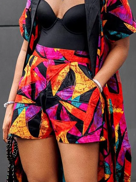 Vacation High Waist Abstract Shorts, As picture, Shorts
Vacation High Waist Abstract Shorts, As picture, Shorts