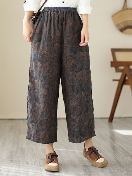 Casual Plain Ankle Pants Pant, Blue, Pants