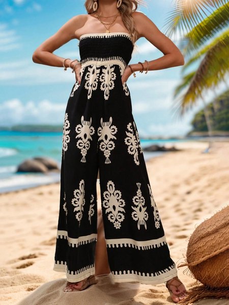Women Sleeveless Strapless Loose Long Daily Casual Ethnic Natural Jumpsuit, Black, Jumpsuits&Rompers
Women Sleeveless Strapless Loose Long Daily Casual Ethnic Natural Jumpsuit, Black, Jumpsuits&Rompers