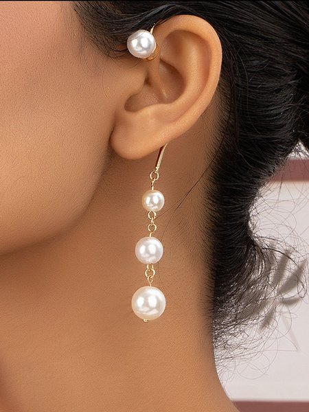 

Elegant Imitation Pearl Fringe Earrings Ear Jewelry, As picture, Earrings