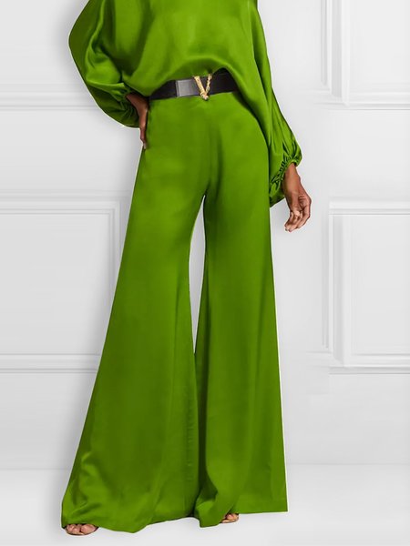 

Regular Fit Urban Plain Fashion Pants, Green, Pants