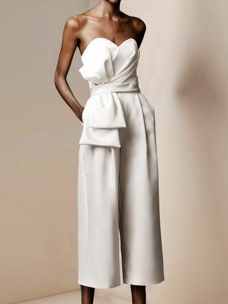 Women's Plain Strapless Sleeveless Urban Summer Nylon Jumpsuit, Off white, Dresses
Women's Plain Strapless Sleeveless Urban Summer Nylon Jumpsuit, Off white, Dresses