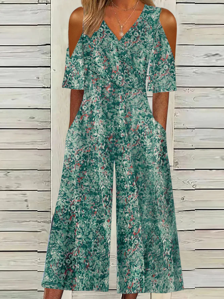 Women's Small Floral V Neck Short Sleeve Vacation Summer Jumpsuit, Green, Jumpsuits&Rompers
Women's Small Floral V Neck Short Sleeve Vacation Summer Jumpsuit, Green, Jumpsuits&Rompers