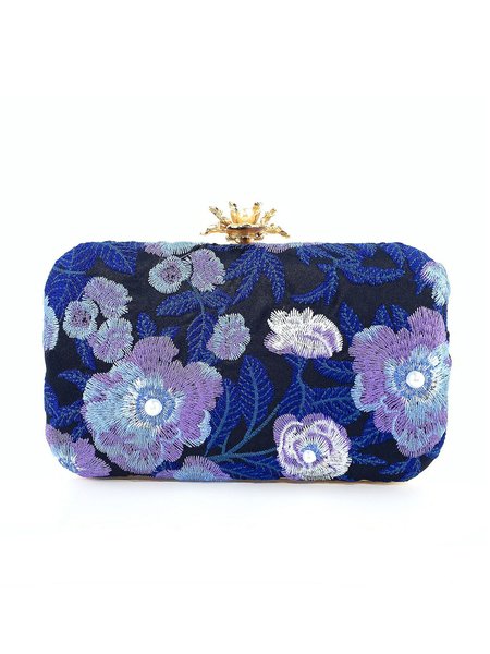 Elegant Floral Embroidery Beaded Clutch Bag Party Handbag with Crossbody Metal Chain Strap, Black-blue, Bags
Elegant Floral Embroidery Beaded Clutch Bag Party Handbag with Crossbody Metal Chain Strap, Black-blue, Bags