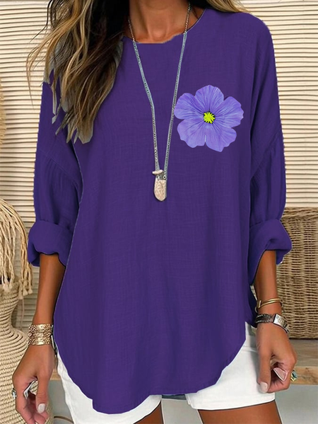 Women's Long Sleeve Blouse Spring/Fall Floral Crew Neck Daily Going Out Casual Top, Purple, Shirts
Women's Long Sleeve Blouse Spring/Fall Floral Crew Neck Daily Going Out Casual Top, Purple, Shirts