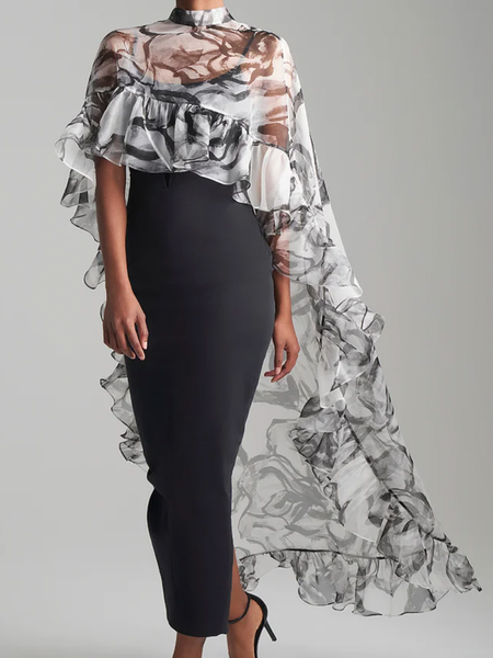 Plus Size Loose Elegant Stand Collar Cap Sleeve Long Shirt, As picture, Plus Tops
Plus Size Loose Elegant Stand Collar Cap Sleeve Long Shirt, As picture, Plus Tops